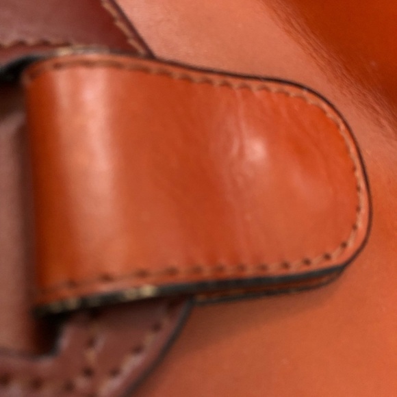 Florence Authentic Italian Leather Crossbody Handbag Flap Snap Closure 11X8 - Picture 6 of 14